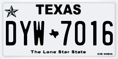 TX license plate DYW7016