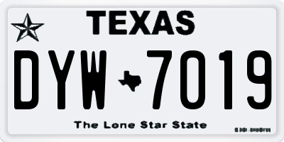 TX license plate DYW7019