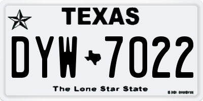 TX license plate DYW7022
