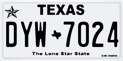 TX license plate DYW7024