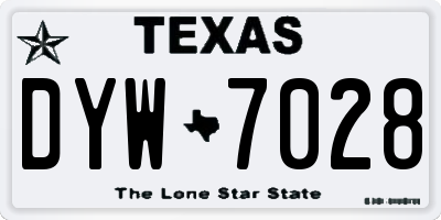 TX license plate DYW7028