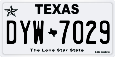 TX license plate DYW7029