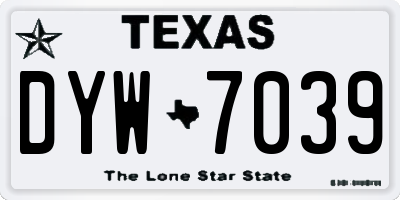 TX license plate DYW7039