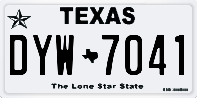 TX license plate DYW7041