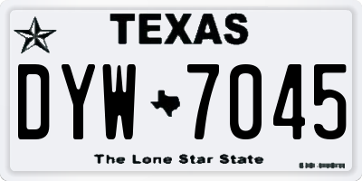 TX license plate DYW7045