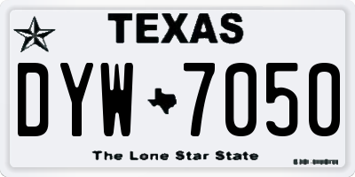 TX license plate DYW7050