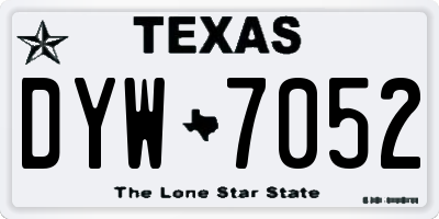 TX license plate DYW7052