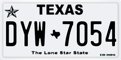 TX license plate DYW7054