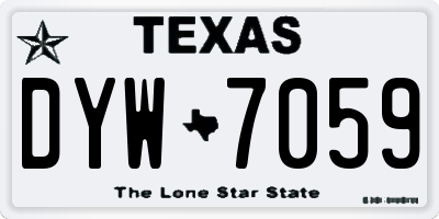 TX license plate DYW7059