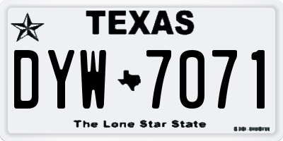 TX license plate DYW7071