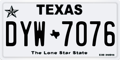 TX license plate DYW7076