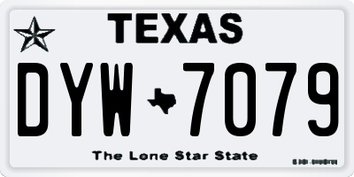 TX license plate DYW7079