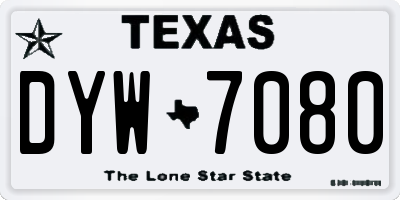 TX license plate DYW7080