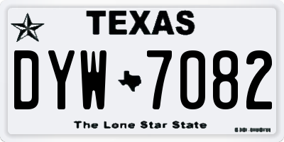 TX license plate DYW7082