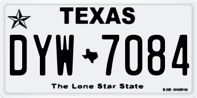TX license plate DYW7084