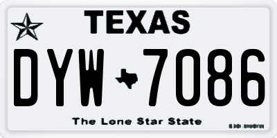TX license plate DYW7086