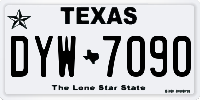 TX license plate DYW7090