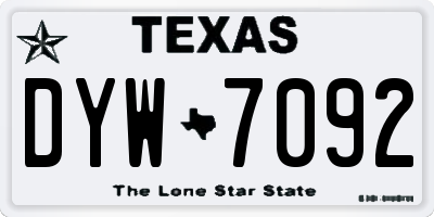 TX license plate DYW7092