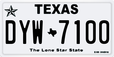 TX license plate DYW7100