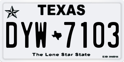 TX license plate DYW7103