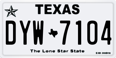 TX license plate DYW7104