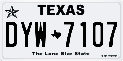 TX license plate DYW7107