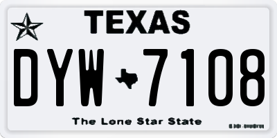 TX license plate DYW7108