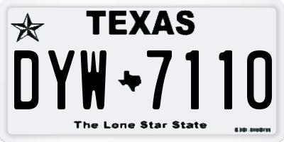 TX license plate DYW7110
