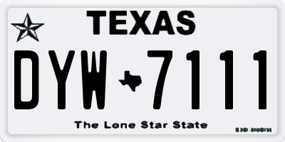 TX license plate DYW7111