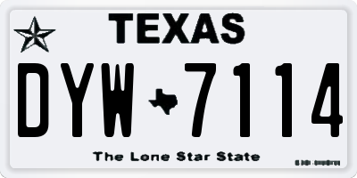 TX license plate DYW7114