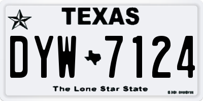 TX license plate DYW7124