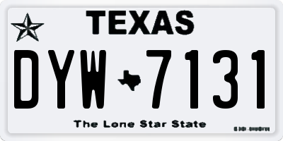 TX license plate DYW7131