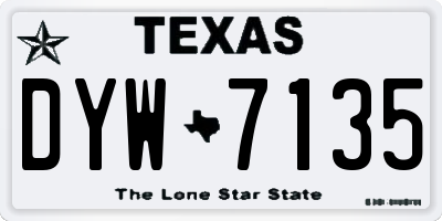 TX license plate DYW7135