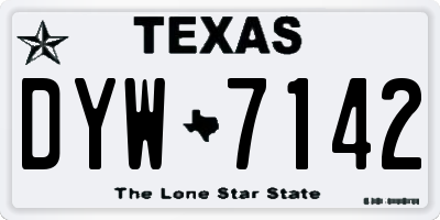 TX license plate DYW7142