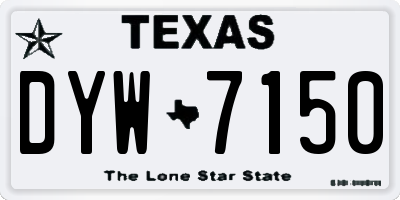 TX license plate DYW7150