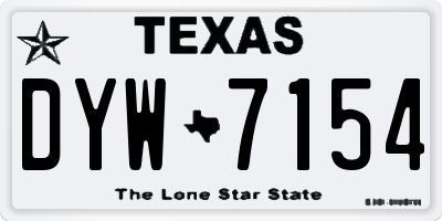 TX license plate DYW7154