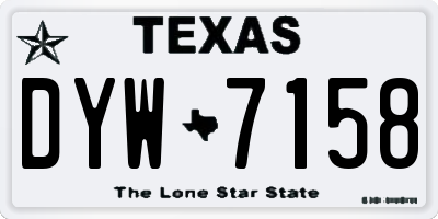 TX license plate DYW7158