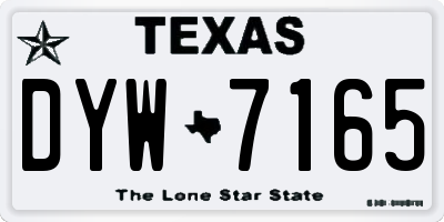 TX license plate DYW7165