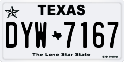 TX license plate DYW7167