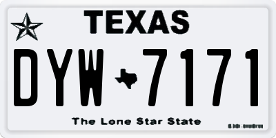 TX license plate DYW7171