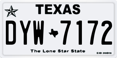 TX license plate DYW7172