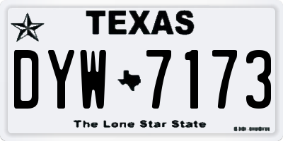 TX license plate DYW7173