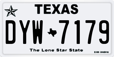 TX license plate DYW7179