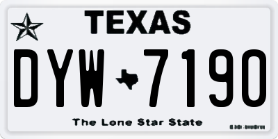 TX license plate DYW7190