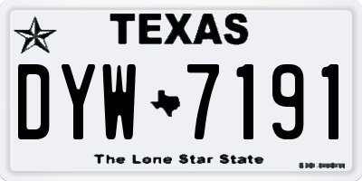 TX license plate DYW7191