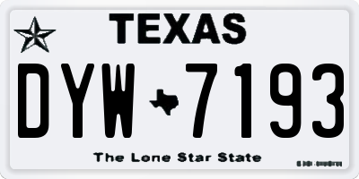 TX license plate DYW7193