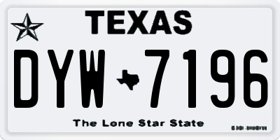TX license plate DYW7196