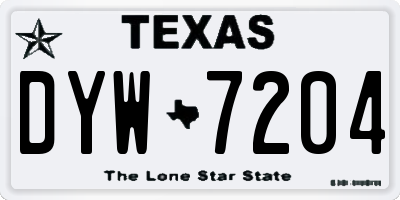 TX license plate DYW7204