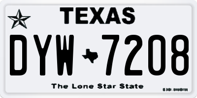 TX license plate DYW7208