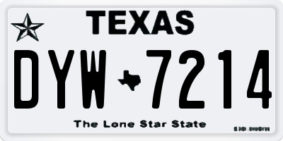 TX license plate DYW7214
